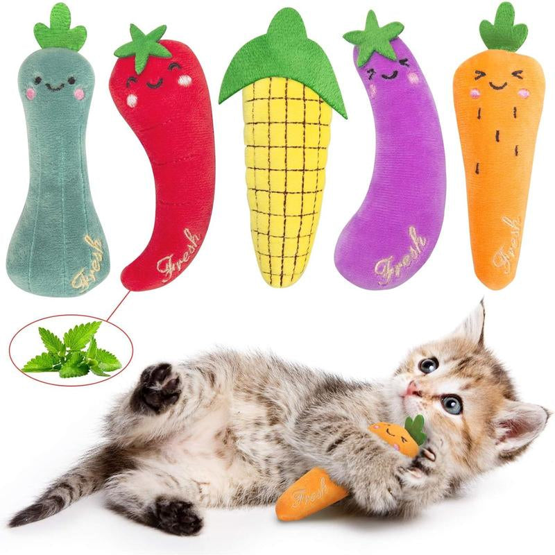 Juguetes con Hierba Gatera para Gatos - Almohadas Interactivas y Mordedores con Catnip Natural para Gatos de Interior