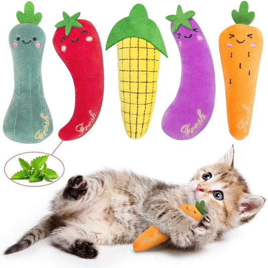 Juguetes con Hierba Gatera para Gatos - Almohadas Interactivas y Mordedores con Catnip Natural para Gatos de Interior