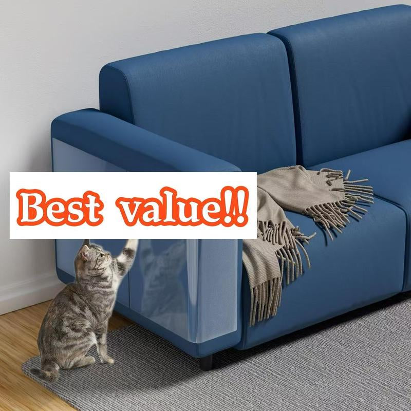 AISOON 60 Pcs Cat Scratch Furniture Protector Single Side Couch Protector for Cats, Self-Adhesive Cat Tape for Furniture,Cat Scratch Deterrent for Furniture