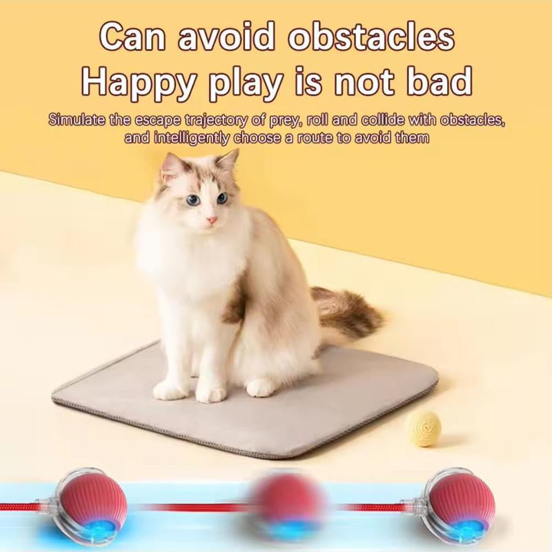 Electric Cat Ball Toy with Rope, Interactive Cat Teaser Toy, Automatic Rolling Ball Toy, Pet Supplies, Dog & Cat Accessories