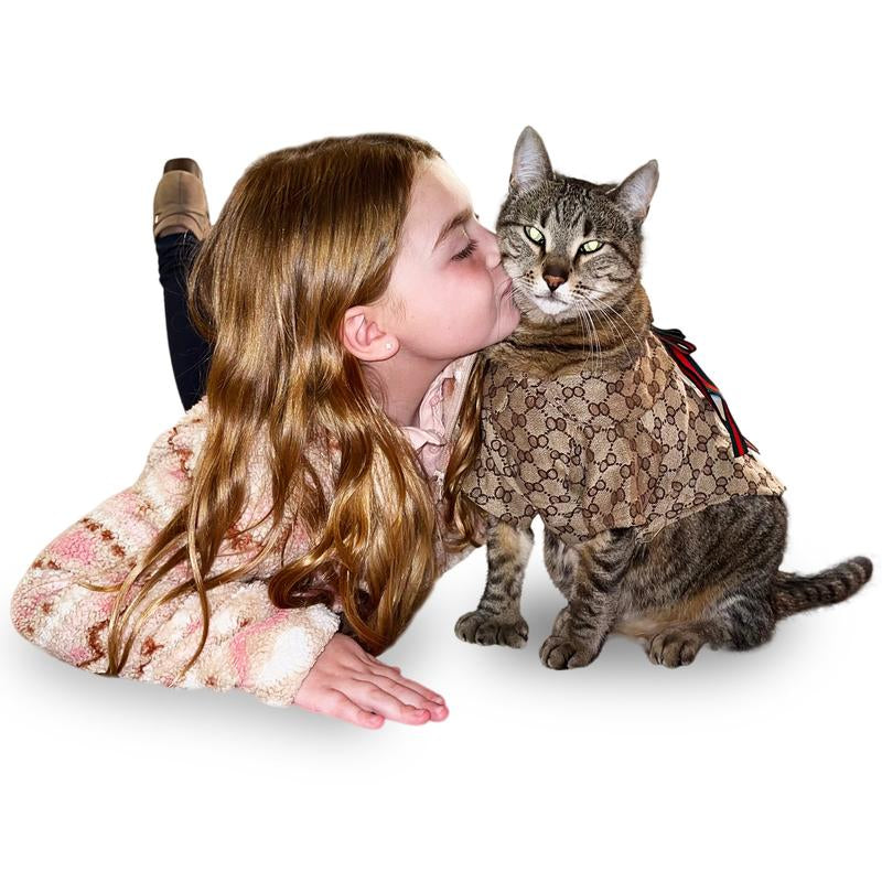 Ropa para Mascotas - Camiseta Marrón para Gatos y Perros Pequeños - Pet Couture
