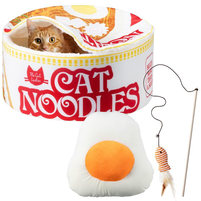 Cama para Gatos Diseño Ramen - Cuna Redonda Suave y Cómoda para Gatos y Mascotas Pequeñas