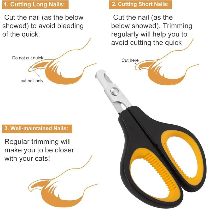 Cortauñas Premium para Gatos - Tijeras Ergonómicas Antideslizantes Profesionales para Gatos, Gatitos, Perros y Mascotas Pequeñas