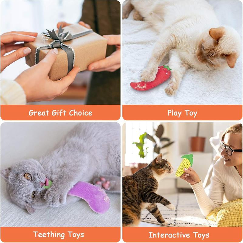 Juguetes con Hierba Gatera para Gatos - Almohadas Interactivas y Mordedores con Catnip Natural para Gatos de Interior