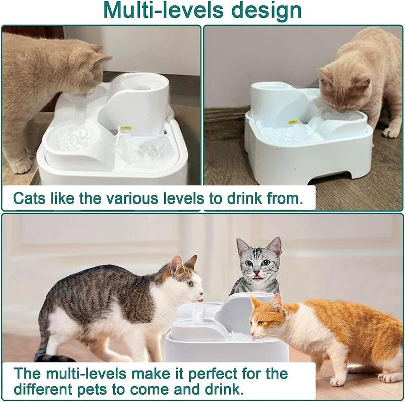 Fuente de Agua para Gatos 24/7 - Silenciosa con LED y Filtro de Carbón Activado