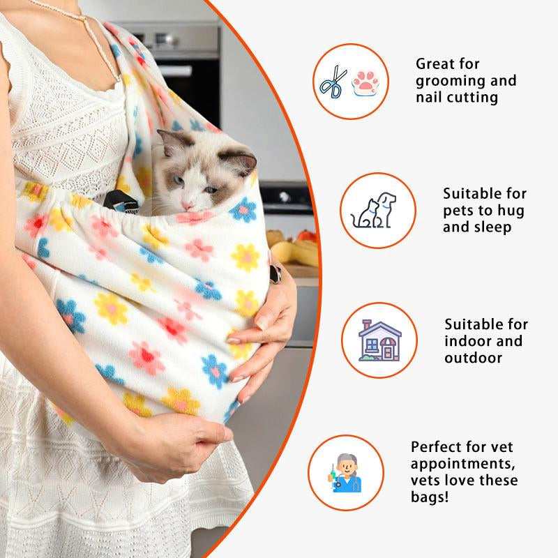 Large Pet Sling, Pet Carrier, Handsfree up to 15Lbs, Dog & Cat Sling Soft Touch for Chinchillas, Hedgehogs, Puppies, Sugar Gliders, Guinea Pigs, Rabbits, Kittens Etc Bag Hands Free