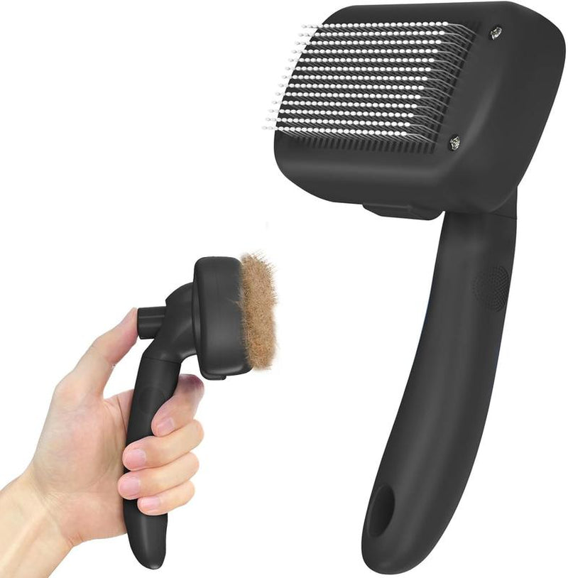 Cepillo Desenredante Autolimpiante para Gatos y Perros - Herramienta de Aseo Profesional Anti-Mudanza de Pelo Largo y Corto