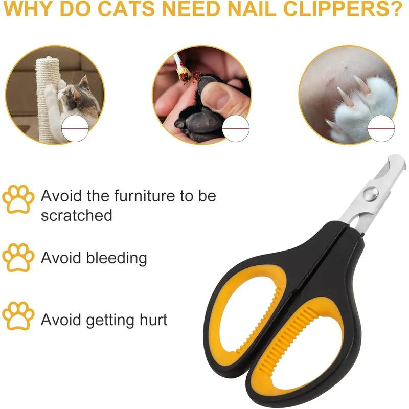 Cortauñas Premium para Gatos - Tijeras Ergonómicas Antideslizantes Profesionales para Gatos, Gatitos, Perros y Mascotas Pequeñas
