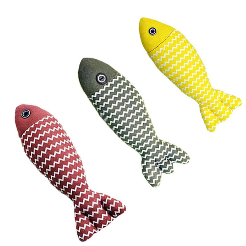 Juguetes para Gatos Pescado con Hierba Gatera - 3 Piezas Sonido Crujiente, Juguetes Interactivos de Lino Suave para Ejercicio Felino Indoor 20cm - Todas las Razas