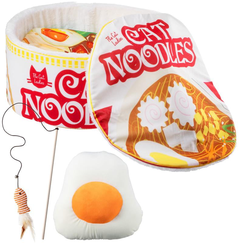 Cama para Gatos Diseño Ramen - Cuna Redonda Suave y Cómoda para Gatos y Mascotas Pequeñas