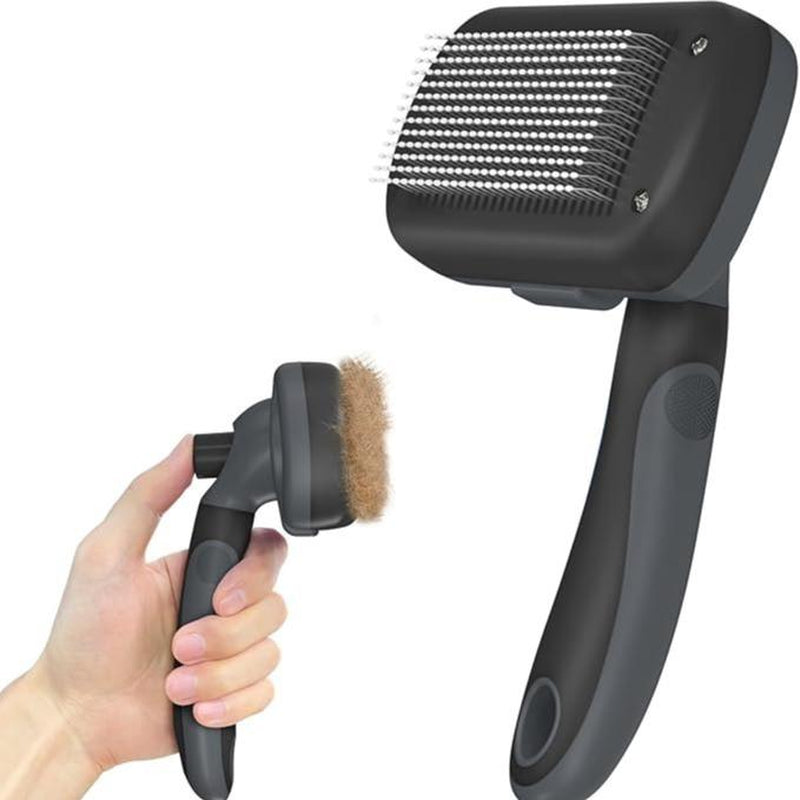 Cepillo Desenredante Autolimpiante para Gatos y Perros - Herramienta de Aseo Profesional Anti-Mudanza de Pelo Largo y Corto