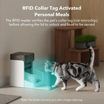 Comedero Automático PETLIBRO RFID WiFi 5G - Dispensador con Control por App y Sensor de Collar para 1-10 Comidas Programables