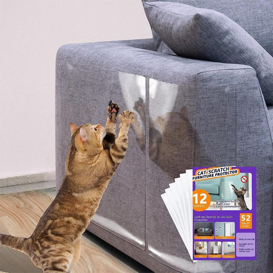 AISOON 60 Pcs Cat Scratch Furniture Protector Single Side Couch Protector for Cats, Self-Adhesive Cat Tape for Furniture,Cat Scratch Deterrent for Furniture