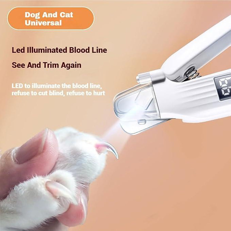 Nail Trimmer,Pet Nail Trimmer,Portable 2 in 1 Dog Cat Electric Nail Clipper with Light,Electric Pets Claw Trimmer,Nail Trimmer with Nail File.