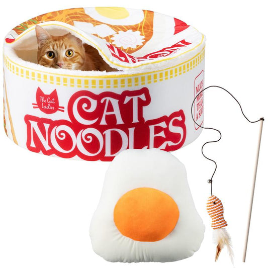 Cama para Gatos Diseño Ramen - Cuna Redonda Suave y Cómoda para Gatos y Mascotas Pequeñas