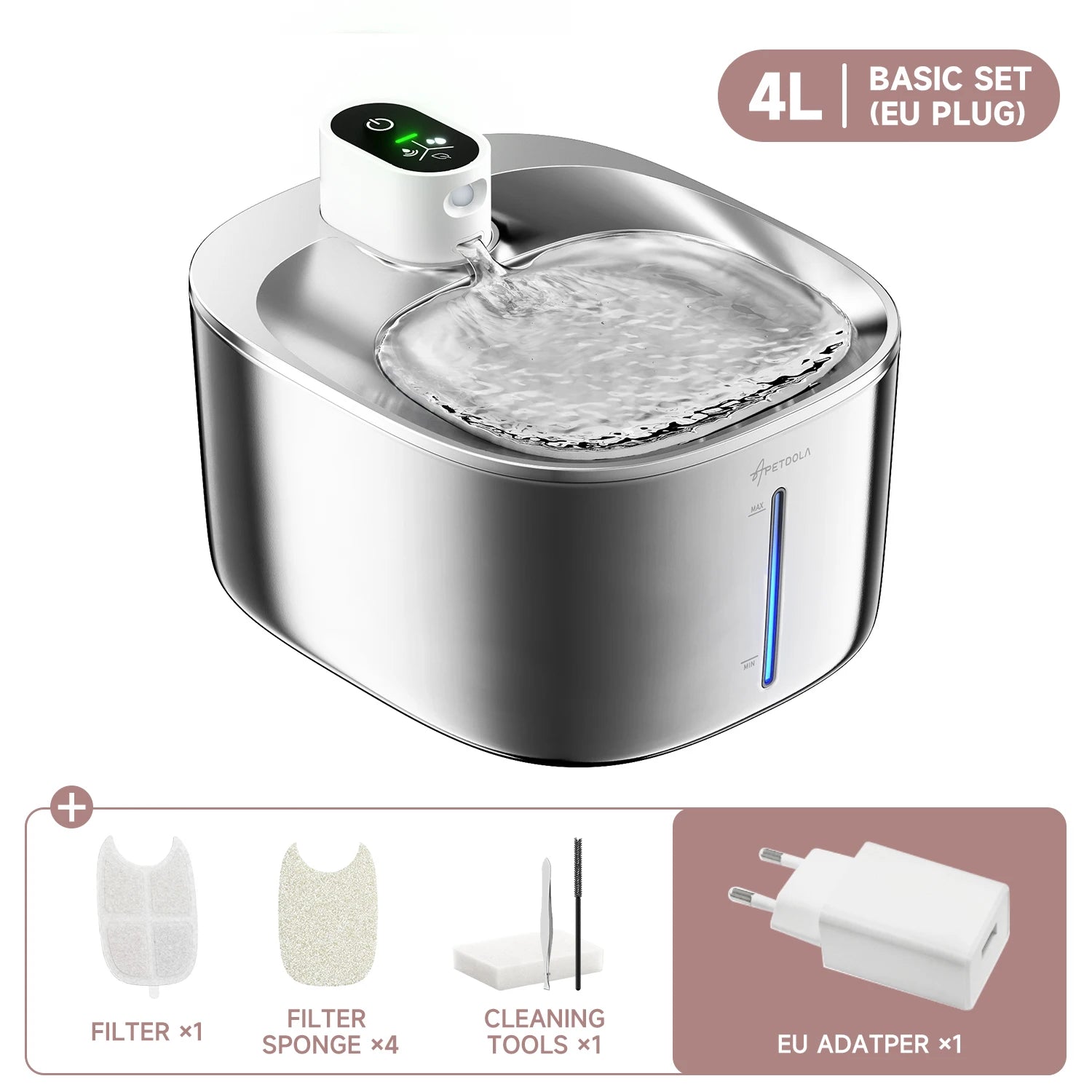 Fuente de Agua Inalámbrica para Gatos y Perros 4L con Sensor Automático – Dispensador de Agua para Mascotas