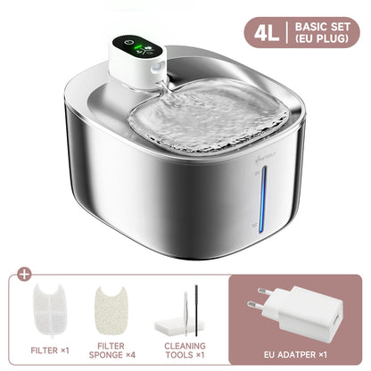 Fuente de Agua Inalámbrica para Gatos y Perros 4L con Sensor Automático – Dispensador de Agua para Mascotas