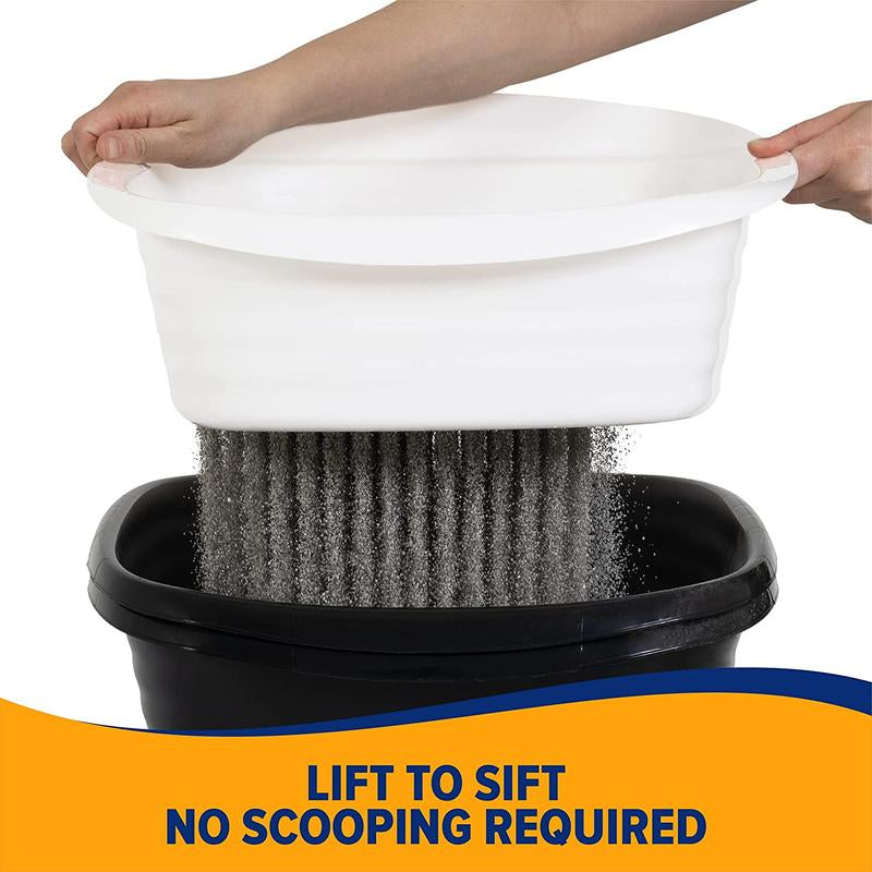 Arm & Hammer Large Sifting Litter Box Scoop Free Cat Litter Tray with Microban, Made in USA Doskocil