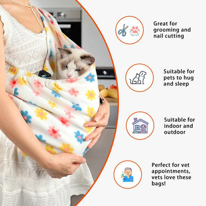 Large Pet Sling, Pet Carrier, Handsfree up to 15Lbs, Dog & Cat Sling Soft Touch for Chinchillas, Hedgehogs, Puppies, Sugar Gliders, Guinea Pigs, Rabbits, Kittens Etc Bag Hands Free