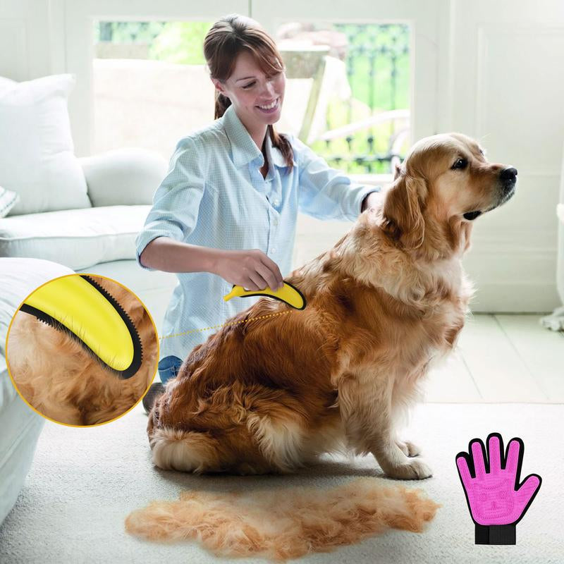 Cat Hair Remover, Adjustable Pet Hair Remover, Pet Cleaning Brush with Hanging Ring, Power Broom, Pet Hair Remover Tool for Carpets Floor Use, Shedding Grooming Kit