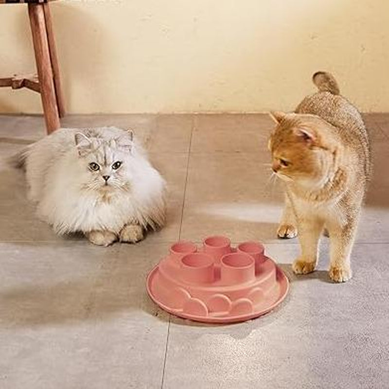 Alfombra Comedero Puzzle Rosa para Gatos - Dispensador Lento para Hábitos de Alimentación Saludables