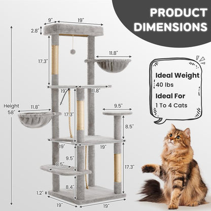 Árbol Rascador para Gatos con Hojas Verdes - Casa Cómoda de Felpa y Poste Rascador para Gatos de Interior