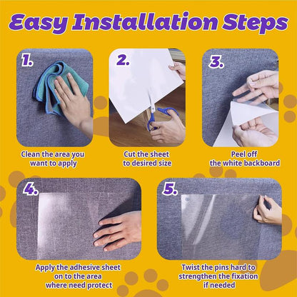 AISOON 60 Pcs Cat Scratch Furniture Protector Single Side Couch Protector for Cats, Self-Adhesive Cat Tape for Furniture,Cat Scratch Deterrent for Furniture