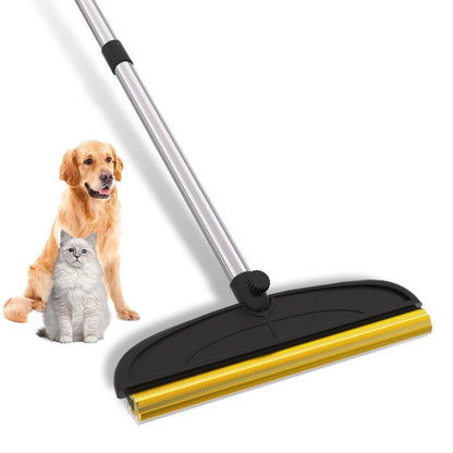 Cat Hair Remover, Adjustable Pet Hair Remover, Pet Cleaning Brush with Hanging Ring, Power Broom, Pet Hair Remover Tool for Carpets Floor Use, Shedding Grooming Kit