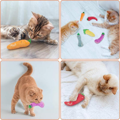 Juguetes con Hierba Gatera para Gatos - Almohadas Interactivas y Mordedores con Catnip Natural para Gatos de Interior