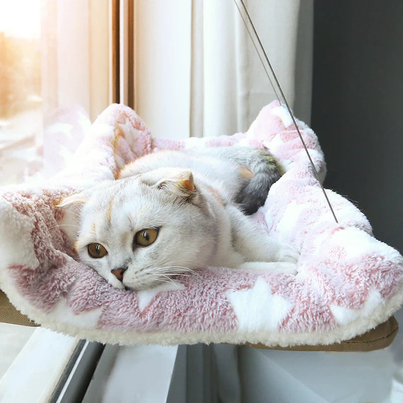 Cama Colgante para Gatos - Hamaca Aérea para Ventana, Casa Nido para Gatitos con Soporte hasta 20kg