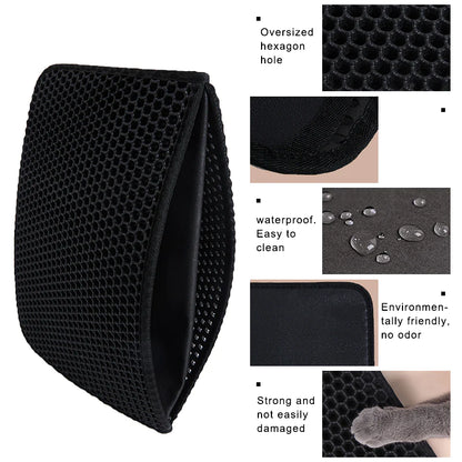 Alfombrilla para Arena de Gato Impermeable EVA Doble Capa Alfombra Trampa Arena Gatos Almohadilla Limpia Productos Accesorios para Gatos