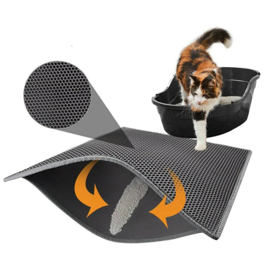 Alfombrilla para Arena de Gato Impermeable EVA Doble Capa Alfombra Trampa Arena Gatos Almohadilla Limpia Productos Accesorios para Gatos