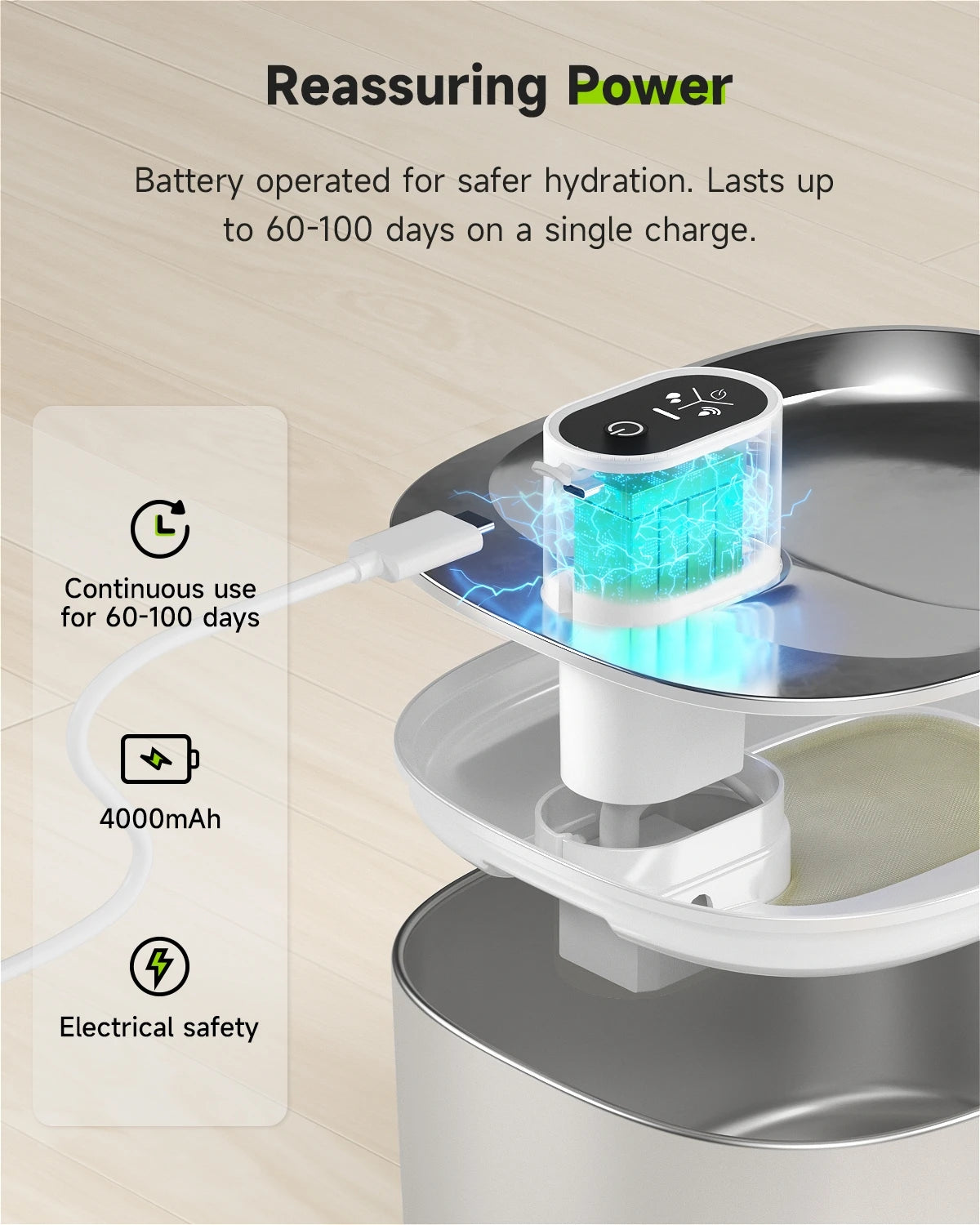 Fuente de Agua Inalámbrica para Gatos y Perros 4L con Sensor Automático – Dispensador de Agua para Mascotas