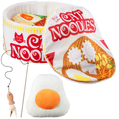 Cama para Gatos Diseño Ramen - Cuna Redonda Suave y Cómoda para Gatos y Mascotas Pequeñas