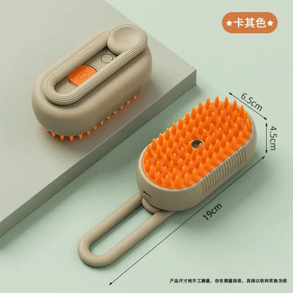 Cepillo de Vapor Eléctrico 3 en 1 para Gatos y Perros – Cepillado, Masaje y Cuidado del Pelaje