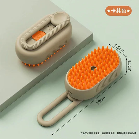 Cepillo de Vapor Eléctrico 3 en 1 para Gatos y Perros – Cepillado, Masaje y Cuidado del Pelaje