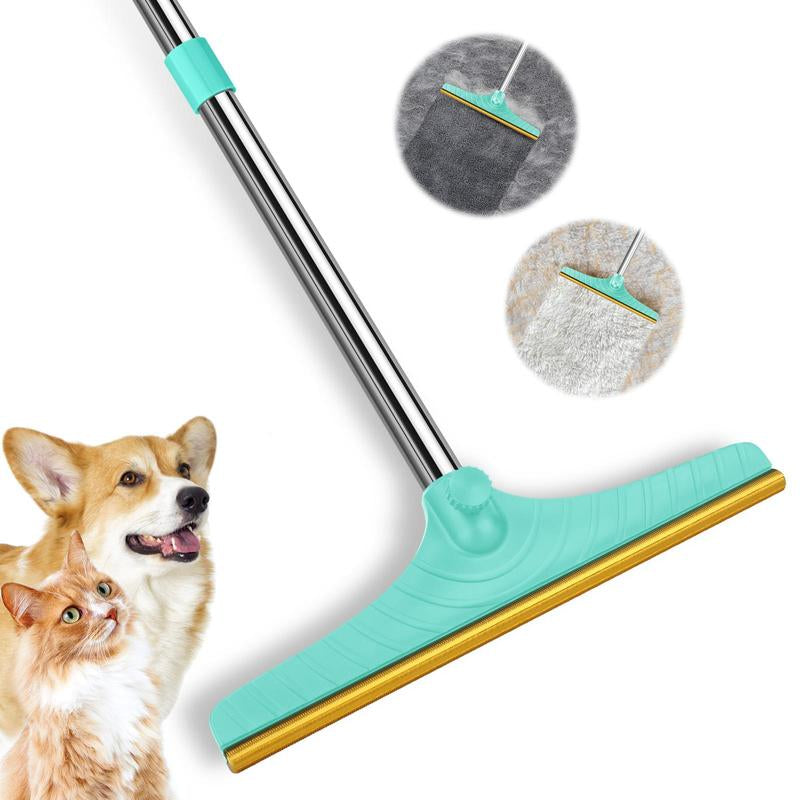 Cat Hair Remover, Adjustable Pet Hair Remover, Pet Cleaning Brush with Hanging Ring, Power Broom, Pet Hair Remover Tool for Carpets Floor Use, Shedding Grooming Kit
