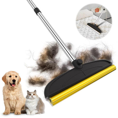 Cat Hair Remover, Adjustable Pet Hair Remover, Pet Cleaning Brush with Hanging Ring, Power Broom, Pet Hair Remover Tool for Carpets Floor Use, Shedding Grooming Kit