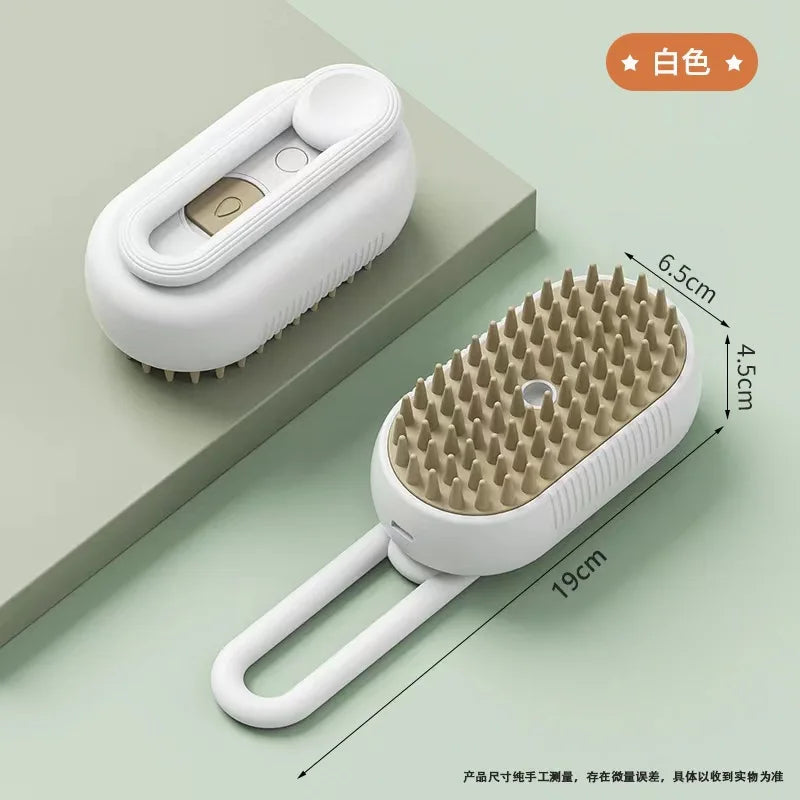Cepillo de Vapor Eléctrico 3 en 1 para Gatos y Perros – Cepillado, Masaje y Cuidado del Pelaje