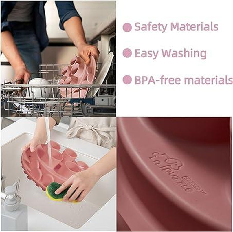 Alfombra Comedero Puzzle Rosa para Gatos - Dispensador Lento para Hábitos de Alimentación Saludables