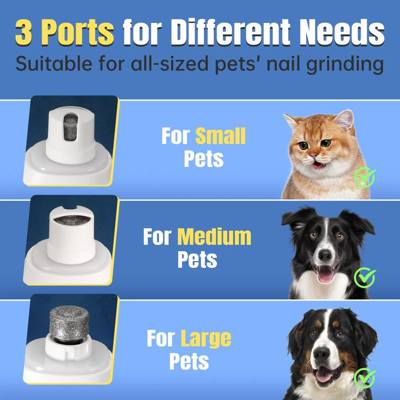 Cortauñas Eléctrico 2 en 1 para Perros y Gatos - USB Recargable con LED y Diseño Seguro - Ideal para Mascotas Pequeñas, Medianas y Grandes