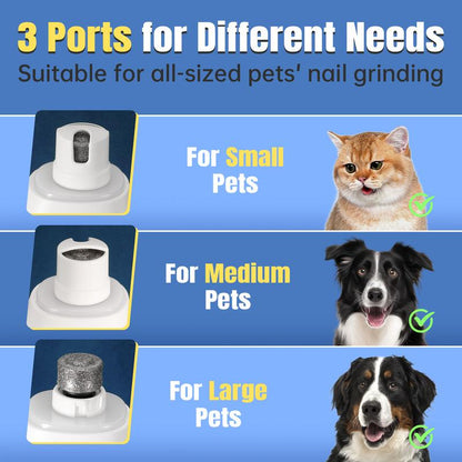 Cortauñas Eléctrico 2 en 1 para Perros y Gatos - USB Recargable con LED y Diseño Seguro - Ideal para Mascotas Pequeñas, Medianas y Grandes