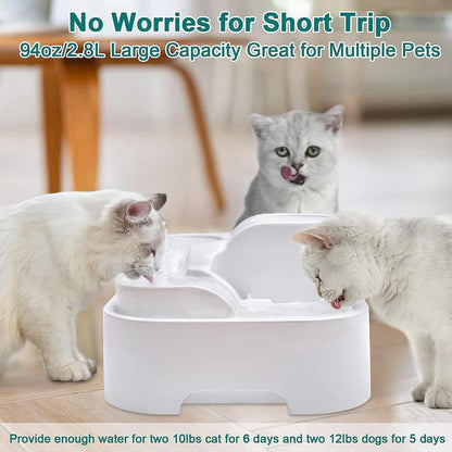 Fuente de Agua para Gatos 24/7 - Silenciosa con LED y Filtro de Carbón Activado