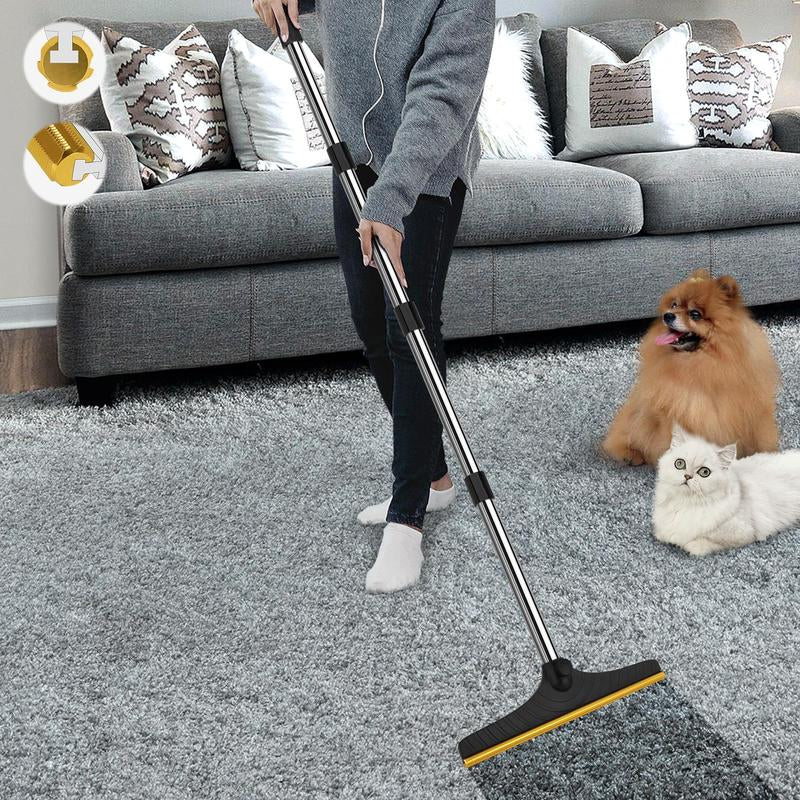Cat Hair Remover, Adjustable Pet Hair Remover, Pet Cleaning Brush with Hanging Ring, Power Broom, Pet Hair Remover Tool for Carpets Floor Use, Shedding Grooming Kit